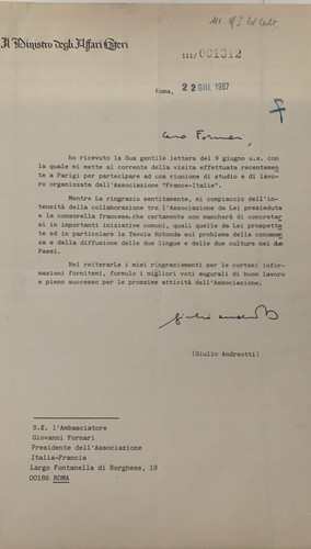 Giulio andreotti lettera - andreotti,