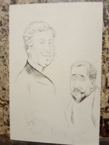 Antico disegno volti uomini - disegno,